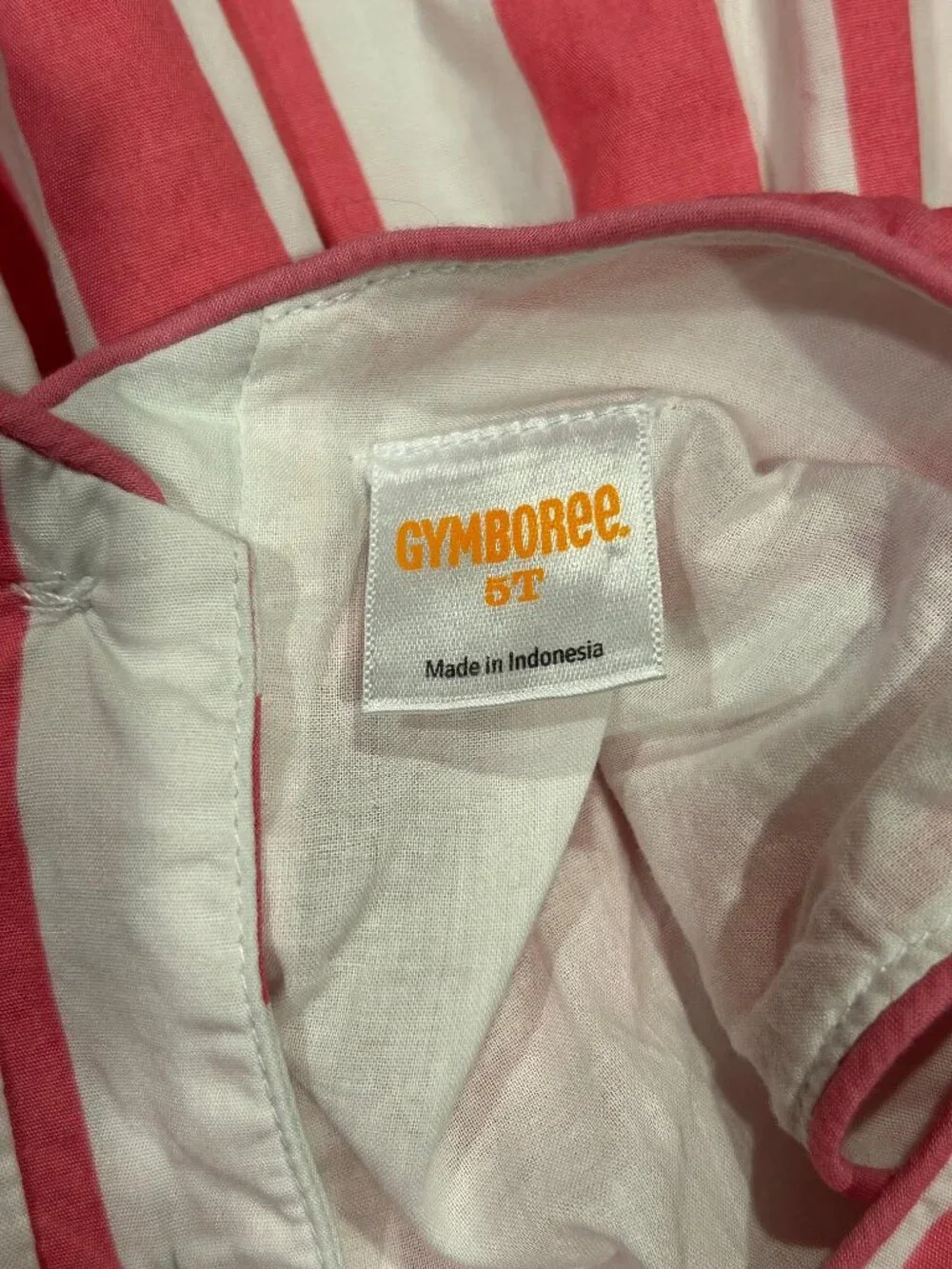 Gymboree Girls Size 5T Pink White Striped Sleeveless Lined Sundress Party